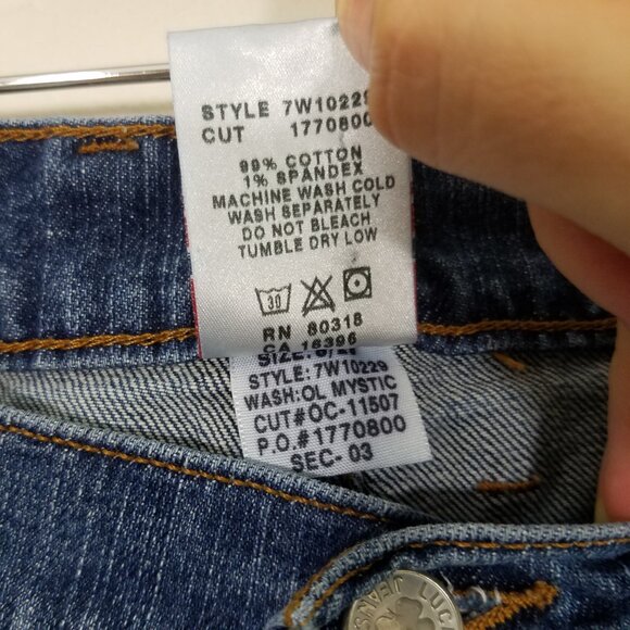 Lucky Brand Rider Fit Relaxed Long Length Jeans Blue Size 8/29 - Picture 4 of 7